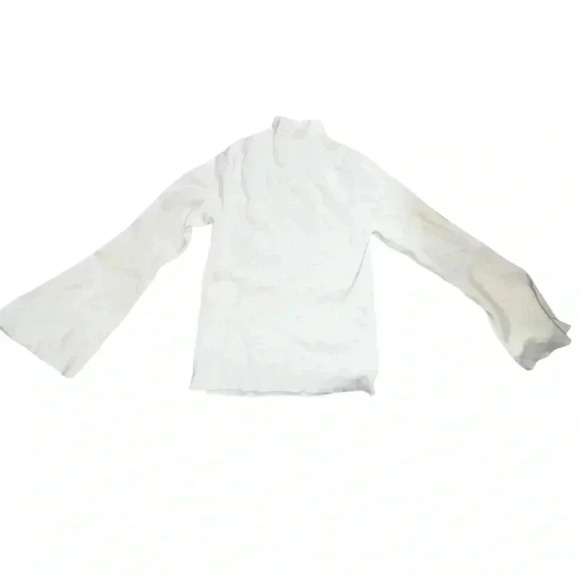 Maeve Anthropologie white knit bell sleeve sweater size large - Picture 2 of 3